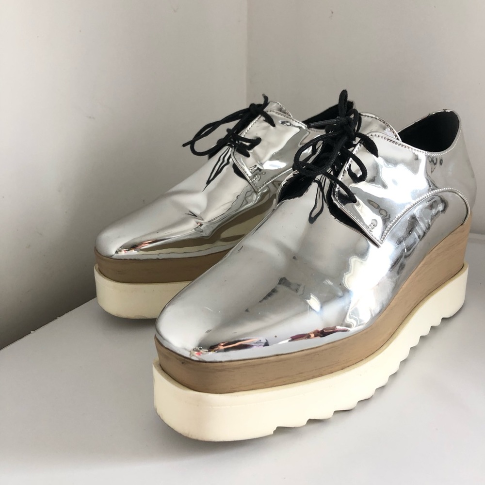 Metallic Oxford Platform Shoes